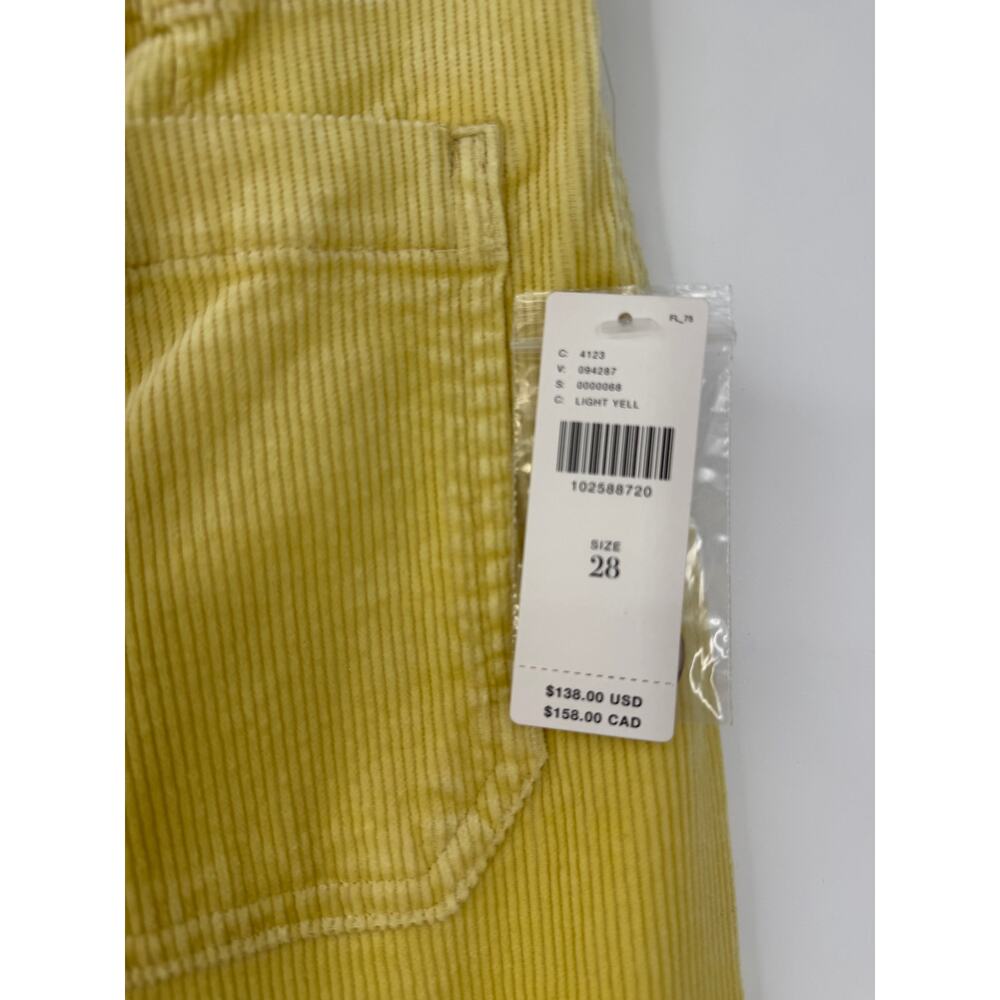 Anthropologie Maeve Colette Cropped Wide Leg Corduroy Pants Sz 28 Light Yellow - Picture 5 of 11